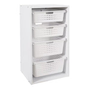 Your Zone YZ54100111691WT Kids Sliding Bin Organizer with 4 Removable Storage Bins White