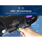 Emerson EPB-3005 Retro Portable Boombox with CD Player, AM/FM Radio, Bluetooth, USB, LED Display, Aux-in, Headphone Jack, Black