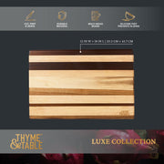 Thyme & Table Multi-Wood Butcher Block with Non-Slip Silicone Feet, Acacia Wood, 18 x 12 in, 1.2 in Thick, TT0970R-THY