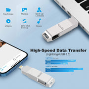 iDiskk iDiskk-U006 MFi 128GB Flash Drive External Photo Storage