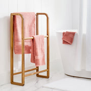 Better Homes & Gardens Juliet Freestanding Towel Rack, Real Wood, Light Honey Finish, 2 Towel Bars, Vertical Rectangle Design, E9459KKWM