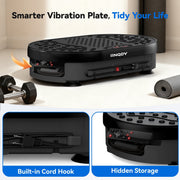 Anqdy Vibration Plate Exercise Machine, 200W Motor, 120 Speed Levels, 350 Lb Capacity, 2 Loop Bands, Remote Control, Black, AVP1801BK