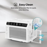 Hisense 5,000 BTU Window Air Conditioner, 150 Sq Ft Cooling, Easy-Clean Washable Filter, 4-Way Air Direction, Remote Control, White, WAW0525CM1W