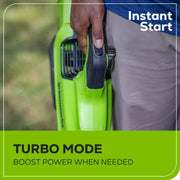 GreenWorks 2429902 Leaf Blower 60V 630 CFM 170 MPH with 2.5 Ah Battery & 3 Amp Charger