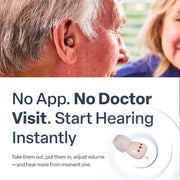 Audien Hearing Atom One In-the-Canal Hearing Aid, Wireless, Rechargeable, Beige, FAT908