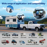 WheelX Magnetic Solar Wireless Backup Camera System, 7in HD 1080P Monitor, 170 Wide-Angle Lens, Motion Detection Alert, Night Vision, Solar Charging, Waterproof, Universal Fit