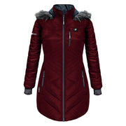 ActionHeat AHLPJKT-5V-WW-L 5V Heated Long Puffer Jacket with Hood for Ladies - Wine - L