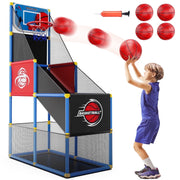 JoyStone Kids Arcade Basketball Game, Indoor/Outdoor Basketball Hoop With 4 Balls, Blue - 3 Years & Up