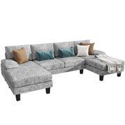 Homall Modern U-Shape 6 Seat Sectional Sofa, Gray