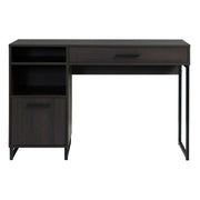 Mainstays 651879466 Wood & Metal Writing Desk with 1 Drawer and 1 Door for Teens Adult, 29.92in, Espresso Finish.