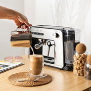 Mixpresso Professional Espresso Machine, 15-Bar Pump, 1450W Fast Heating, Milk Frother Steam Wand, Double-Cup Splitter, 37oz Water Tank, Stainless Steel