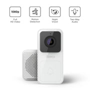 Roku DS1000R Smart Home Video Doorbell & Chime SE (Wired)(1-Pack) with Motion & Sound Detection - Voice Controlled White