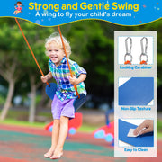 GIKPAL US01+TY0574 440lbs Swing Set for Kids with Heavy Duty A-Frame Metal Swing Stand for Backyard and Playground