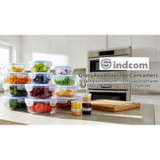 Sindcom 34pcs Glass Food Storage Containers Set, Airtight Leakproof Lids, Microwave Freezer Oven Safe, Multicolor