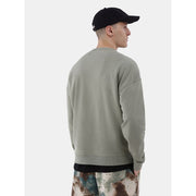 No Boundaries All Gender Fleece Crewneck Sweatshirt, Oversized Relaxed Fit, Long Drop Sleeves, Green, L