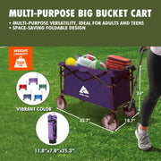 Ozark Trail TR-21830SP Multi-Purpose Big Bucket Cart, Purple Wagon, Purple