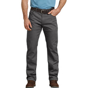 Dickies FLEX Regular Fit Straight Leg Tough Max Duck 5-Pocket Pants for Men - Stonewashed Slate - 36x32