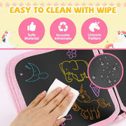 Pearoft 708-ZHD Toddlers Boys Girls Drawing Board Book Writing Tablet, Pink Unicorn