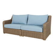 Better Homes & Gardens BH5708811816082 Bellamy Outdoor 1pc Sofa, Tan Wicker/Blue Cushion