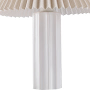 SUNMORY 17.5 Ceramic Table Lamp with Pleated Fabric Shade, 3-Way Dimmable LED, White, Bedside Nightstand Lamp for Bedroom and Living Room