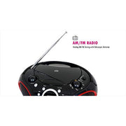 SINGING WOOD SBX030A-RD Portable CD Player AM FM Radio with Aux in, Foldable Carrying Handle (RED)