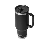 Yeti Rambler 40 oz Travel Straw Mug, Black, Stainless Steel, Leakproof, Vacuum Insulated, Cup Holder Compatible