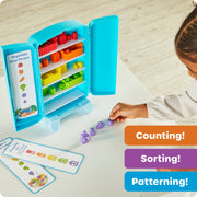 Learning Resources Sorting Snacks Mini Fridge Educational Toddler Toy, 51-Piece Playset, Multicolor, LER6820