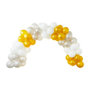 Way To Celebrate Balloon Arch Kit Frame, 73 Pieces, Gold White Silver, Customizable, Easy Assembly, Stable Structure