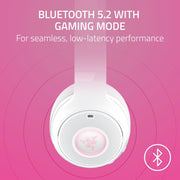 Razer Kraken Kitty V2 Wireless Bluetooth Gaming Headset, Over-Ear, Customizable Chroma RGB Lighting, TriForce 40mm Drivers, Noise-Cancelling Microphones, Lightweight, 40-Hour Battery, USB-C Charging, Black