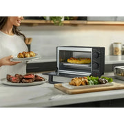 Mainstays MS4502550614-05 4 Slice Countertop Toaster Oven with 3 Settings, Black, Includes Baking Rack and Pan