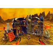 Mattel Masters of the Universe Battle for Eternia 2-in-1 Foldable Action Toy Playset with Castle Grayskull, Snake Mountain, and Exclusive Golden Armor Skeletor Figure JKN95