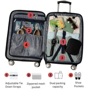 Ricardo Beverly Hills Anchor Bay Hardside Expandable 21 in Carry-on Spinner Luggage, Charcoal