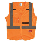 Milwaukee 48-73-5071 Class 2 High Visibility Orange Safety Vest - S/M (CSA)