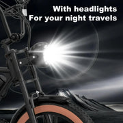 Colorway BLACK ORANGE-48V/15Ah Electric Bike for Adults 750W Battery 20X4.0 Fat Tire Off-Road E bike