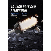 Link-On LO-PS-FA 10-Inch Fixed Pole Saw Attachment with 30-Inch Shaft, Automatic Chain Oiler, Silver