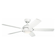 Kichler 330001MWH Geno-54 Ceiling Fan with Light Kit, Matte White Blade Finish, 54