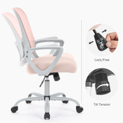 Edx Smug Chair 1368 Yangming Mid Back Swivel Office Desk Chair, Pink