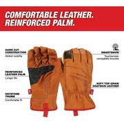 Milwaukee 48-73-0012 Tools Soft Top Grain Goatskin Leather Work Gloves (Large), Brown