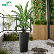 SnugNiture Garden Planters Set of 2, 22-Inch Large Matte Frosted Black, Weather-Resistant, Indoor and Outdoor Use