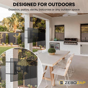 CondoMounts ZeboZap Gazebo TV Mount, Full-Motion Square Post Pole, Weatherproof Black, Fits 19-50 in TVs, Holds 66 lbs, ZZTVA2022