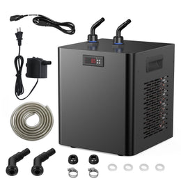 Ecojoy 16234665447 Aquarium Water Chiller, 1/3 HP Refrigeration Compressor, Anti-Corrosive Titanium Evaporator