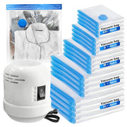 Nunemosk Vacuum Storage Bags Set, 20 Combo Sizes with Electric Air Pump, Space Saver Compression for Clothing, Bedding, Travel, Luggage