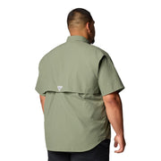 Columbia PFG Bahama II Men's Short Sleeve Button-Down Shirt, Cypress Green, Relaxed Fit, UPF 50 Sun Protection, Nylon, Big Size 1X, 101165