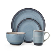 Pfaltzgraff 5267234 Sadie Blue Stoneware 16-Piece Dinnerware Set, Blue
