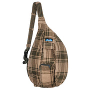 Kavu Polar Sling Bag, Timber Plaid Micro Fleece, Adjustable Rope Shoulder Strap, Padded Back, 10L Capacity, 9334-2358