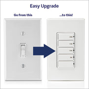 Leviton Decora Countdown Timer Switch, 15 Amp, 120 V, White, 5-10-15-30 Min Preset, No Neutral Required, Single Pole, DT130-1LW