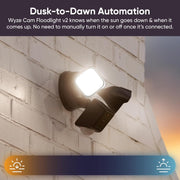 WYZE WYZECFL2WMT Floodlight Camera v2, Security Camera Outdoor, 2K HD with Color Night Vision
