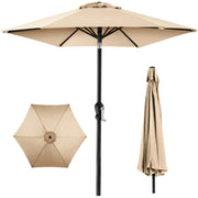 Best Choice Products SKY7708 Outdoor Steel Market Patio Umbrella w/Crank Tilt Push Button 6 Ribs 10ft Sand