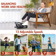ALSO GO Under Desk Elliptical Machine, Electric Leg Exerciser with 12 Speed Levels and 12 Workout Modes, Quiet, Portable, SG0056