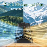Konwin SFH-185T LifePlus 2-in-1 Space Heater and Fan Combo, Energy Efficient, Black, Portable with Adjustable Tilt
